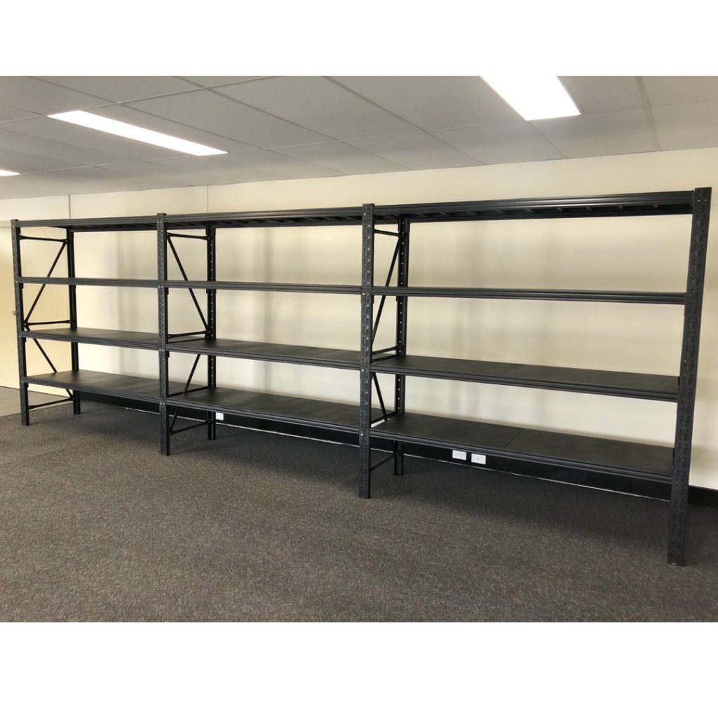 M X M X M Kg Heavy Duty Steel Shelving Black Hobbs Displays