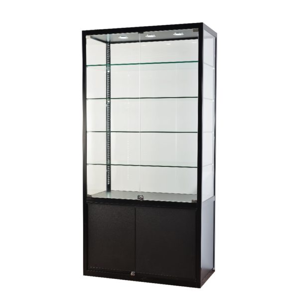 Ventana Black Glass Display Curio Storage Cabinet + Reviews