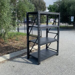1.07M X 0.6M X 1.8M 800 KG Heavy Duty Steel Shelving Black