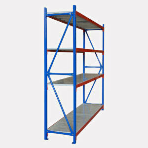 1.07M X 0.6M X 2M 800 KG Heavy Duty Steel Shelving Blue Orange