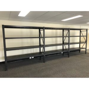 6M X 0.6M X 2.5M 2400 KG Heavy Duty Steel Shelving Black