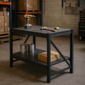 Steel Work Bench 1.07M x 0.6M x 0.9M Black