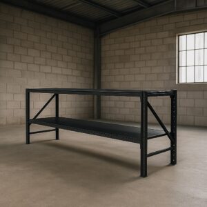 Steel Work Bench 2.4M X 0.6M X 0.9M Black