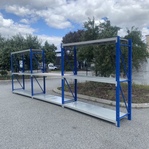 6M X 0.6M X 2M 1600 KG Heavy Duty Steel Shelving Blue Grey