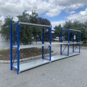 6M X 0.6M X 2M 1600 KG Heavy Duty Steel Shelving Blue Grey