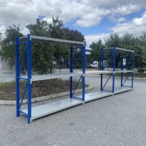 4.5M X 0.6M X 2M 1600 KG Heavy Duty Steel Shelving Blue Grey