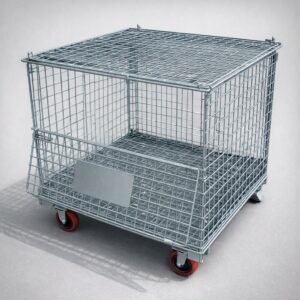 Wire Mesh Stillage – 1.0M (With Lid & Castors)