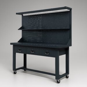 Industrial Mobile Work Bench 1.5M Length Steel Worktop