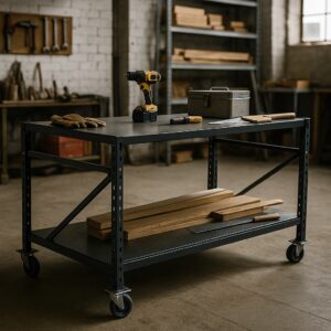 Full Steel Work Bench 2M X 0.8M X 1M On Castors