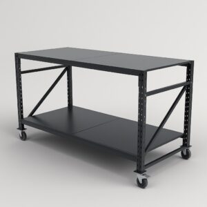 Full Steel Work Bench 2M X 0.8M X 1M On Castors