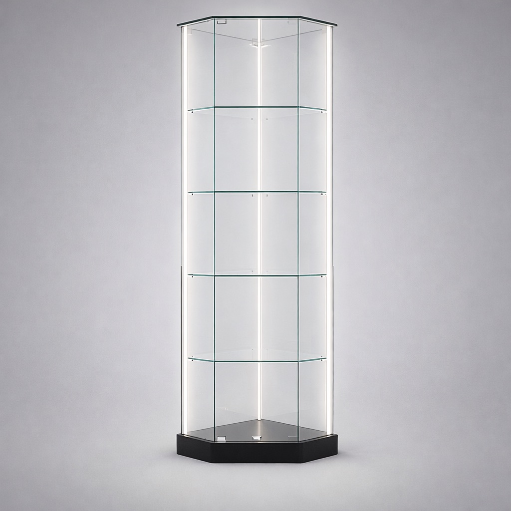 ClearEdge™ Slim Corner Glass Display Cabinet