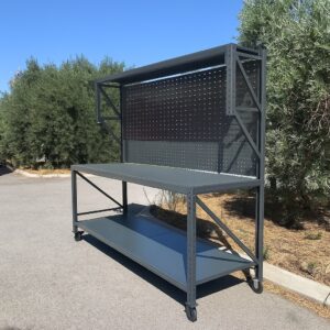 3 Tier Back Board Work Bench 2.4M X 0.8M X 2M On Castors