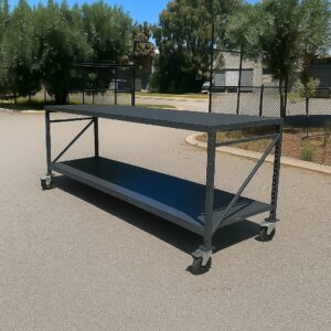 Full Steel Work Bench 2.4M X 0.8M X 1M On Castors