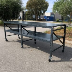 Full Steel Work Bench 3M X 0.8M X 1M On Castors