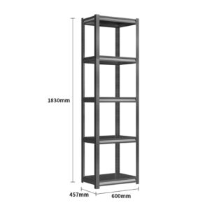 Steel Shelving 0.6M X 0.457M X 1.83M Black