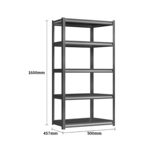 Steel Shelving 0.9M X 0.457M X 1.6M Black