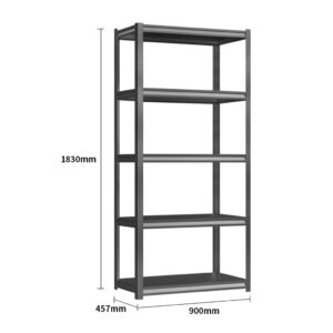 Steel Shelving 0.9M X 0.457M X 1.83M Black