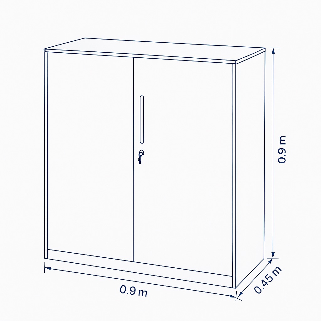 Steel Storage Cabinet 0.9M X 0.45M x 0.9M Black - Image 4