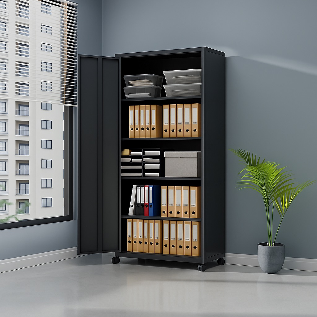 Steel Storage Cabinet 0.9M x 0.45M x 1.8M Black - Image 3