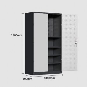 Industrial 4 Shelf Pegboard Storage Cabinet 1M x 0.5M x 1.8M