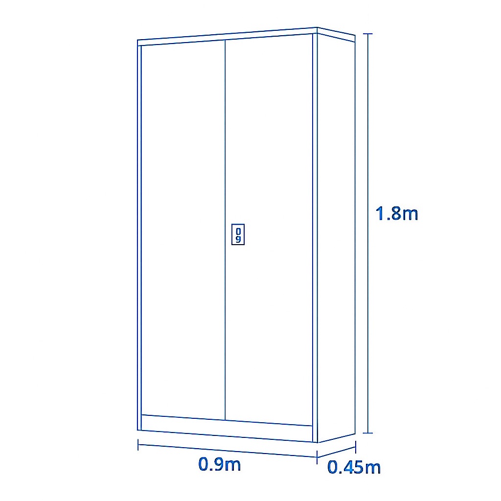 Steel Storage Cabinet 0.9M x 0.45M x 1.8M Black - Image 4