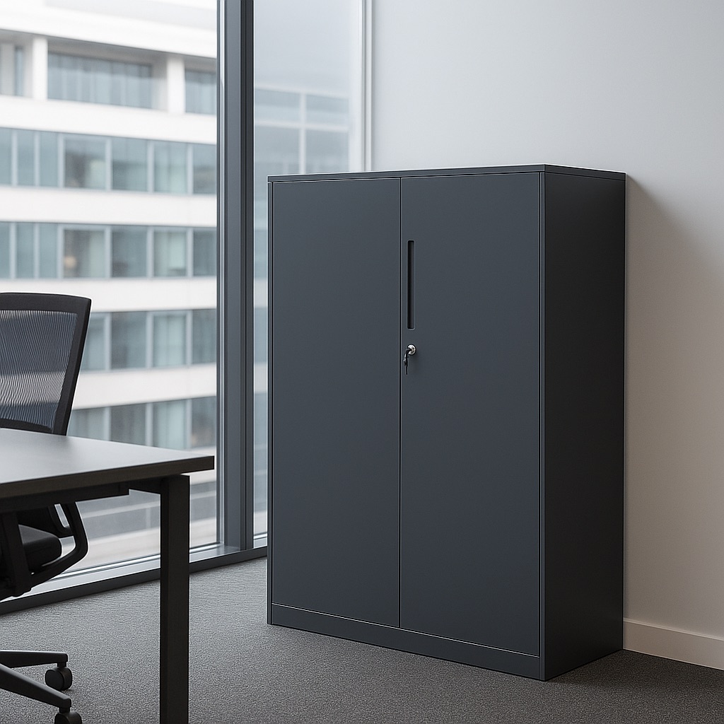 Steel Storage Cabinet 0.9M X 0.45M x 0.9M Black - Image 2