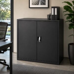 Steel Storage Cabinet 0.9M X 0.45M x 0.9M Black