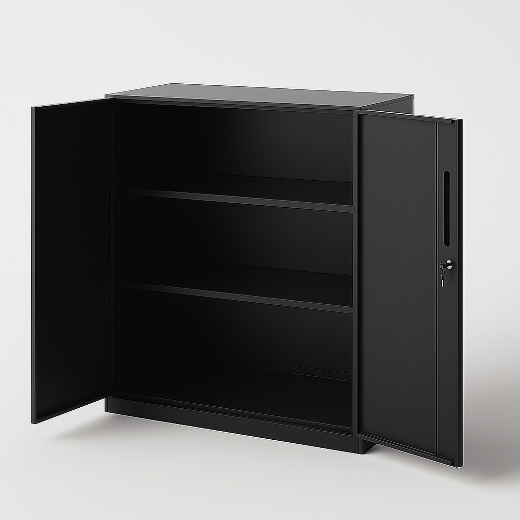 Steel Storage Cabinet 0.9M X 0.45M x 0.9M Black - Image 3
