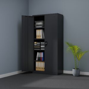 Steel Storage Cabinet 0.9M x 0.45M x 1.8M Black