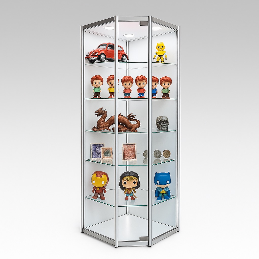 LuxArc™ Corner Glass Display Cabinet - Image 5