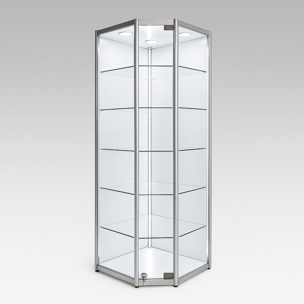 LuxArc™ Corner Glass Display Cabinet