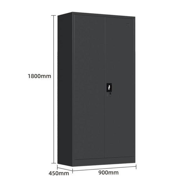 Steel Storage Cabinet 0.9M x 0.45M x 1.8M Black - Image 2