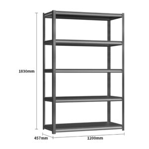 Steel Shelving 1.2M X 0.457M X 1.83M Black