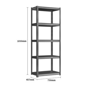 Steel Shelving 0.75M X 0.457M X 1.83M Black