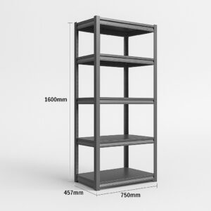 Steel Shelving 0.75M X 0.457M X 1.6M Black