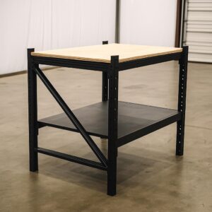 Steel Work Bench 1.07M x 0.6M x 0.9M Plywood Work Top Black
