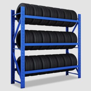 1.5M X 0.6M X 2M Steel Tyre Rack Welded Uprights Blue