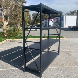 2.4M X 0.6M X 3M 800 kg heavy duty steel shelving black