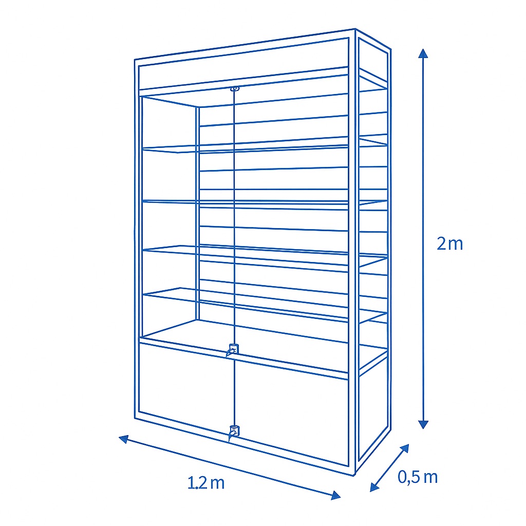 LuxGuard™ Slatwall Storage Glass Display Cabinet - Image 6