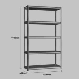 Steel Shelving 1M X 0.457M X 1.98M Black