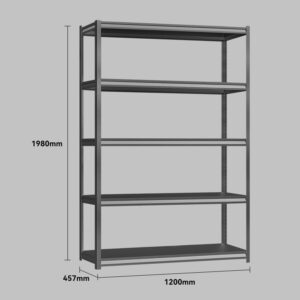 Steel Shelving 1.2M X 0.457M X 1.98M Black