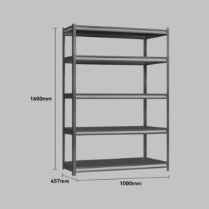 Steel Shelving 1M X 0.457M X 1.6M Black