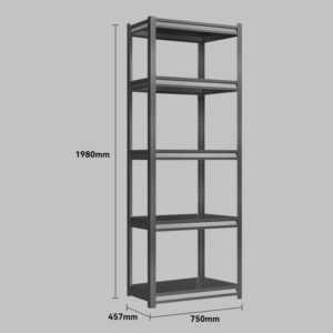 Steel Shelving 0.75M X 0.457M X 1.98M Black