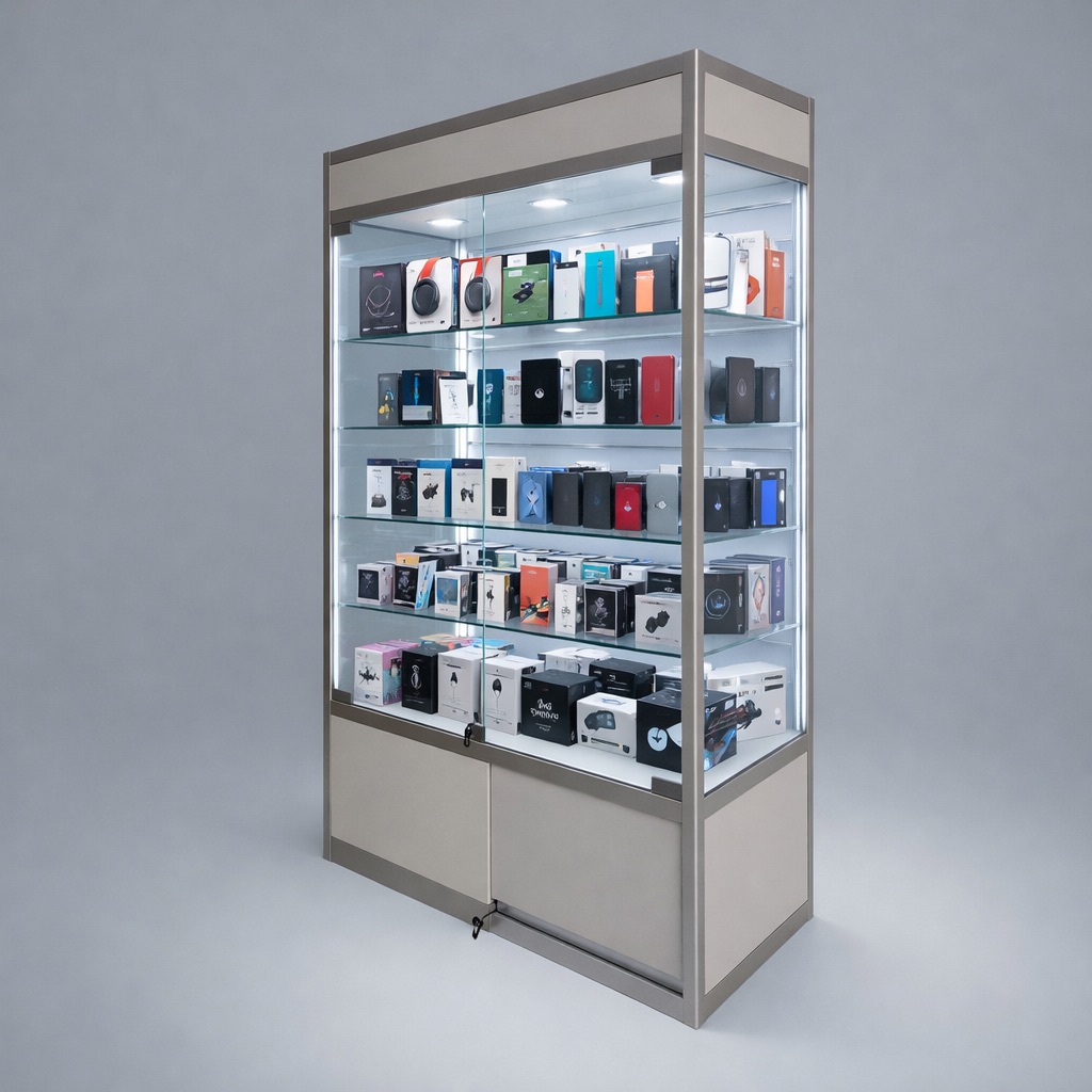 LuxGuard™ Slatwall Storage Glass Display Cabinet - Image 4