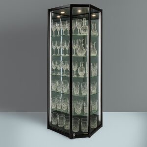 LuxArc™ Corner Mirror Glass Display Cabinet