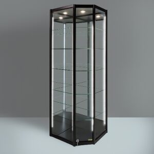 LuxArc™ Corner Mirror Glass Display Cabinet