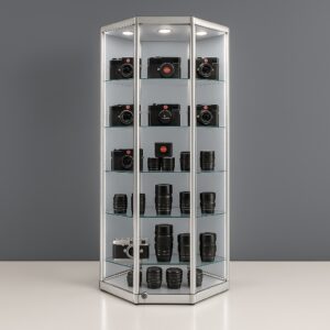 LuxArc™ Corner Mirror Glass Display Cabinet