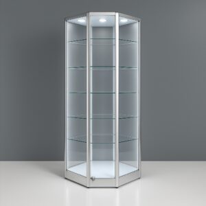 LuxArc™ Corner Mirror Glass Display Cabinet