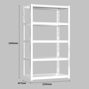 Steel Shelving 1.2M X 0.457M X 1.98M White