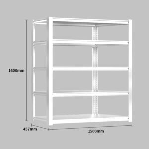 Steel Shelving 1.5M X 0.457M X 1.6M White